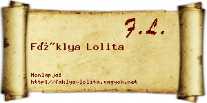 Fáklya Lolita névjegykártya
